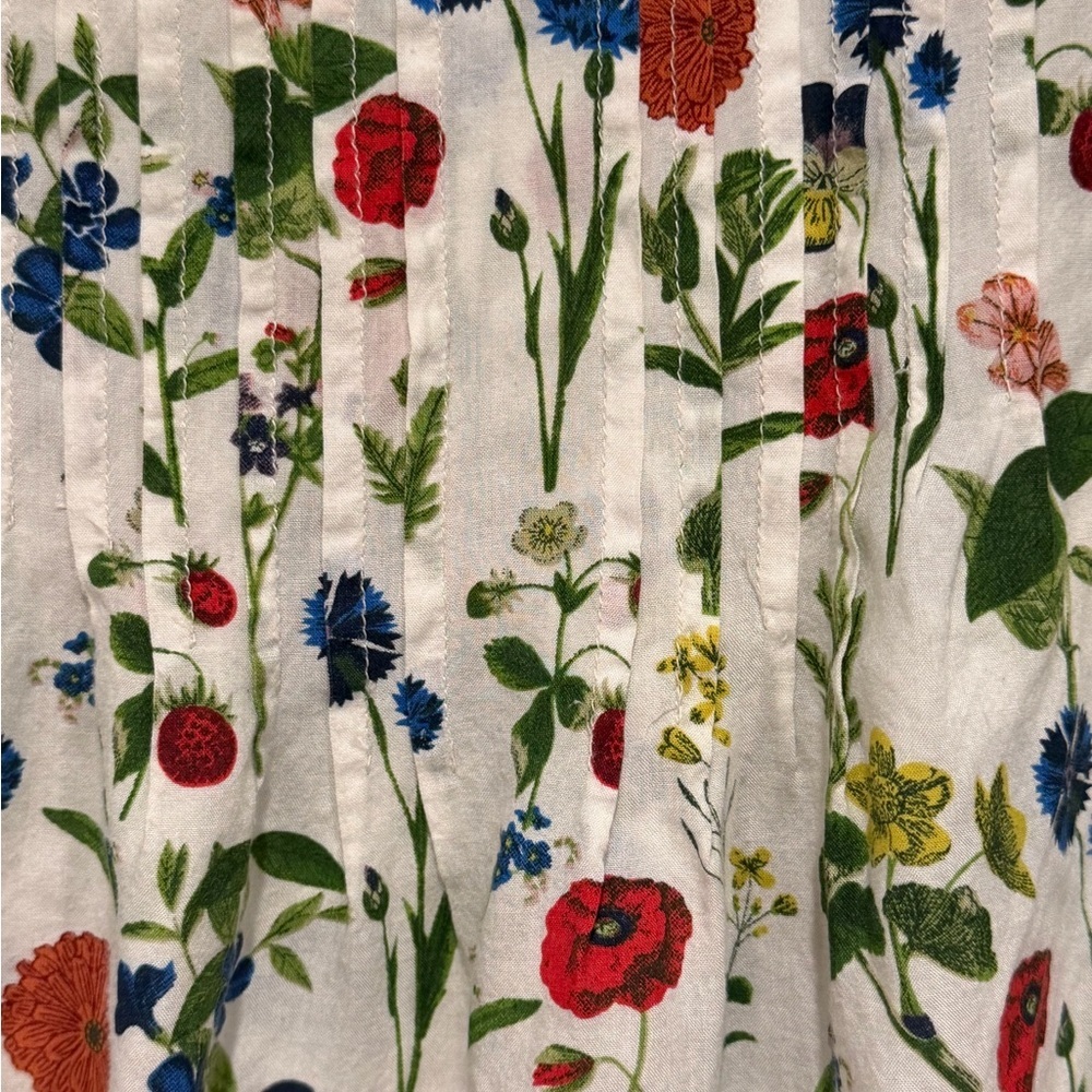 Anthropologie Maeve Fluttered Maya Strawberries Roses Floral Blouse - Picture 5 of 9